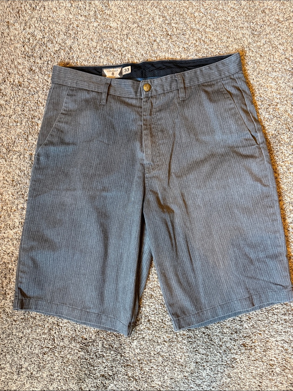 Volcom Men's Gray Pinstripe Shorts